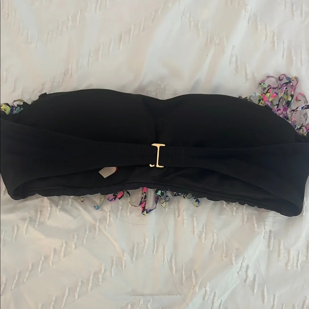 Victoria's Secret Black Bikini with Multicolor Fringe